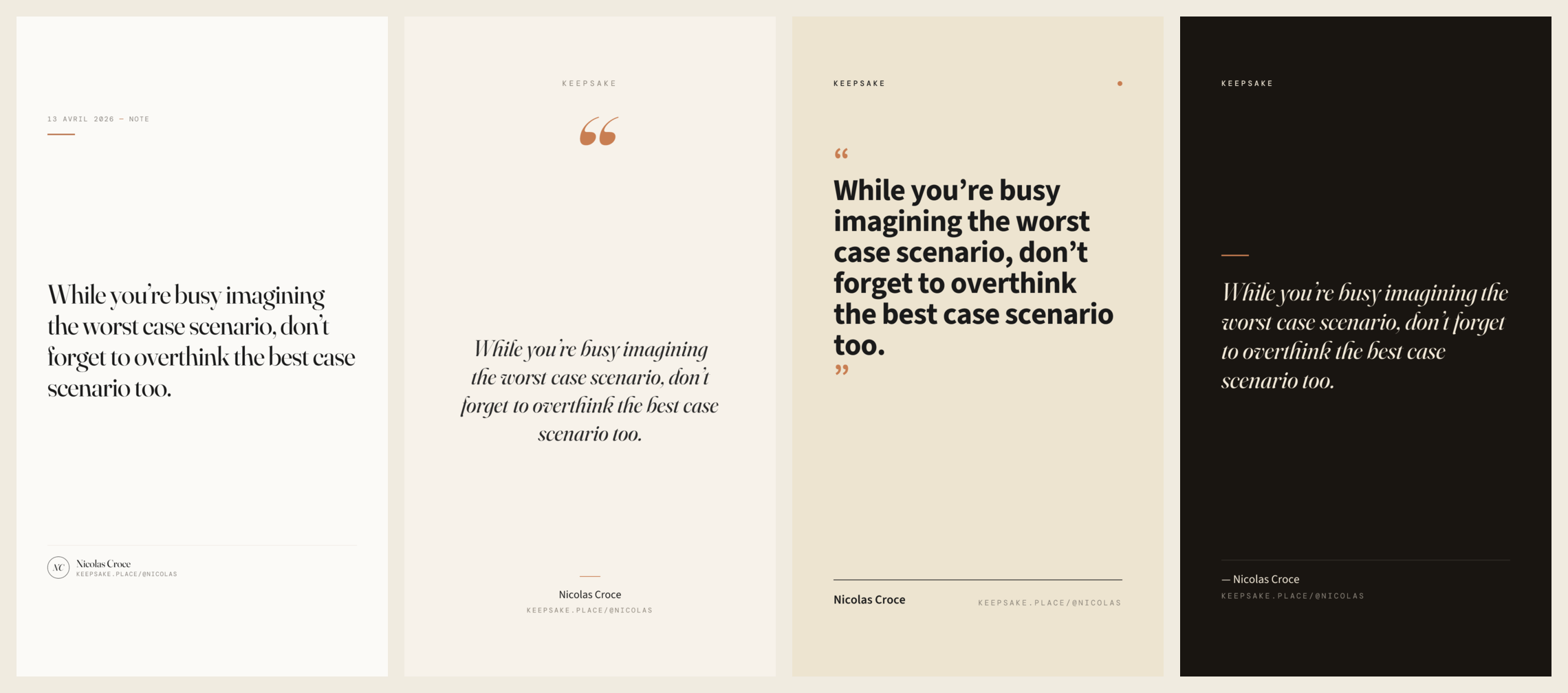 Trois variantes de partage pour les posts citation